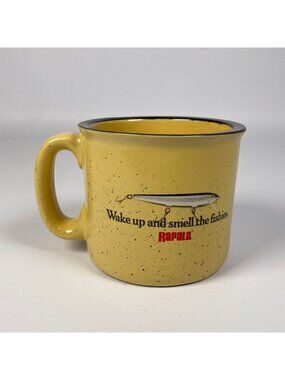 Rapala Wake Up And Smell The Fishies Heavy Oversized Coffee Mug Speckled